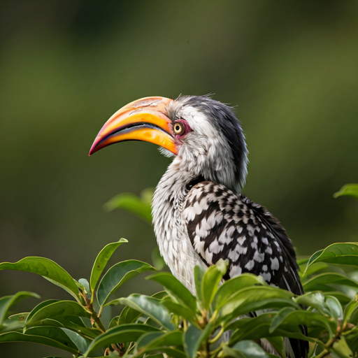 Hornbill bird perched in foliage